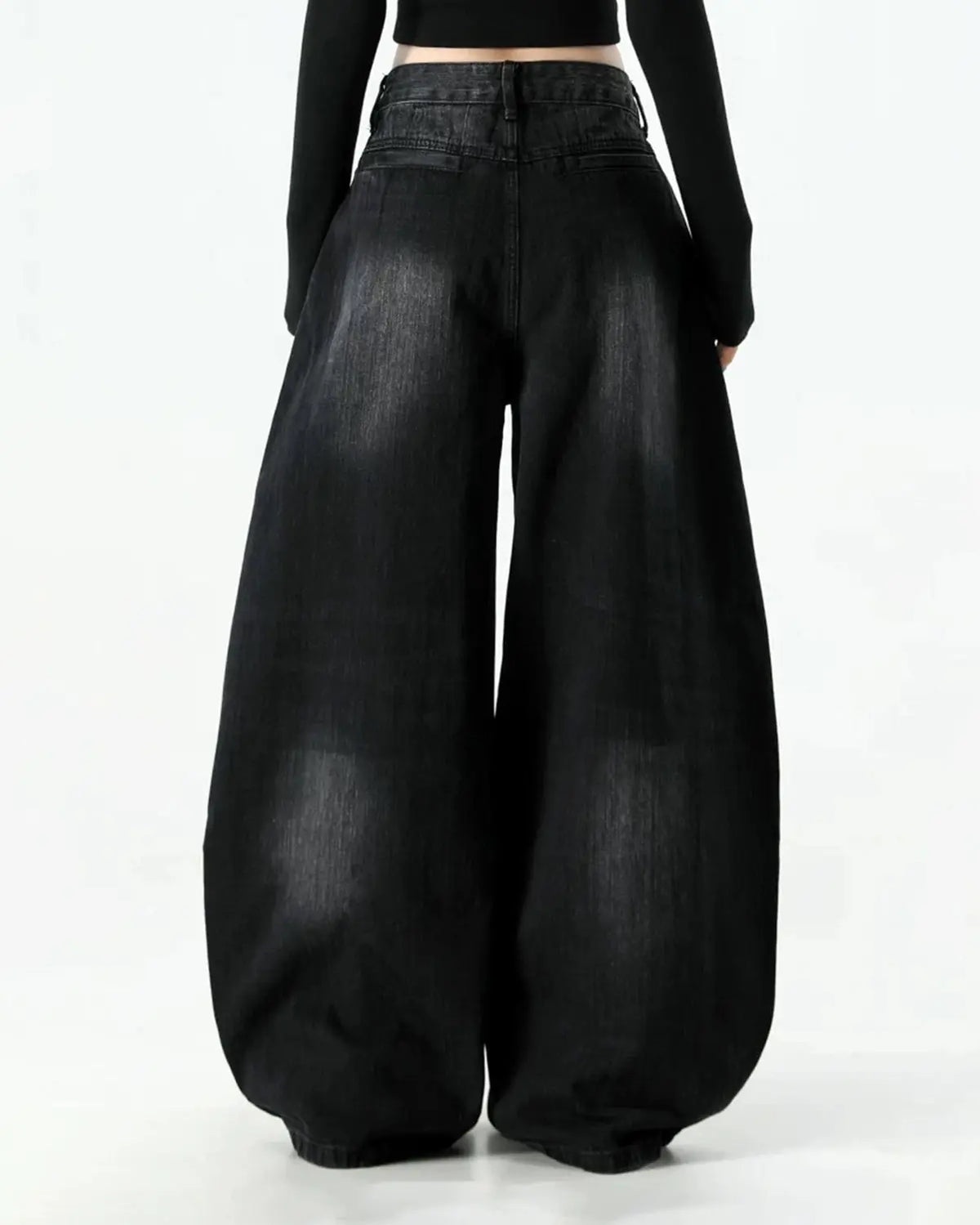 Graphic Embroidered Washed Barrel Jeans | Flation Streetwear