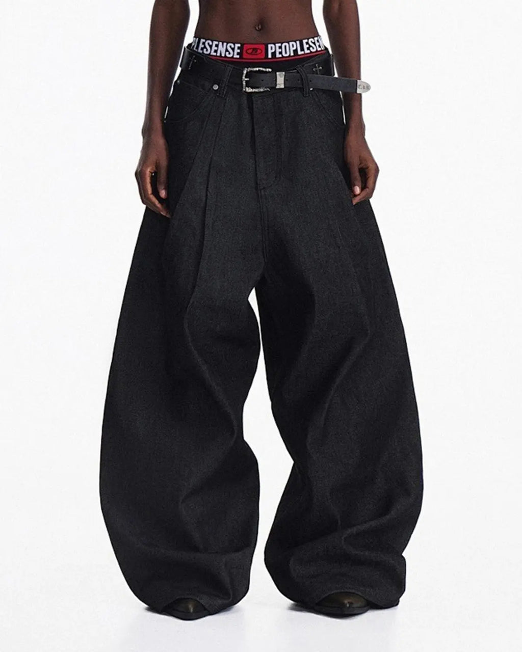 Heavyweight Baggy Raw Wide-Leg Jeans | Flation Streetwear