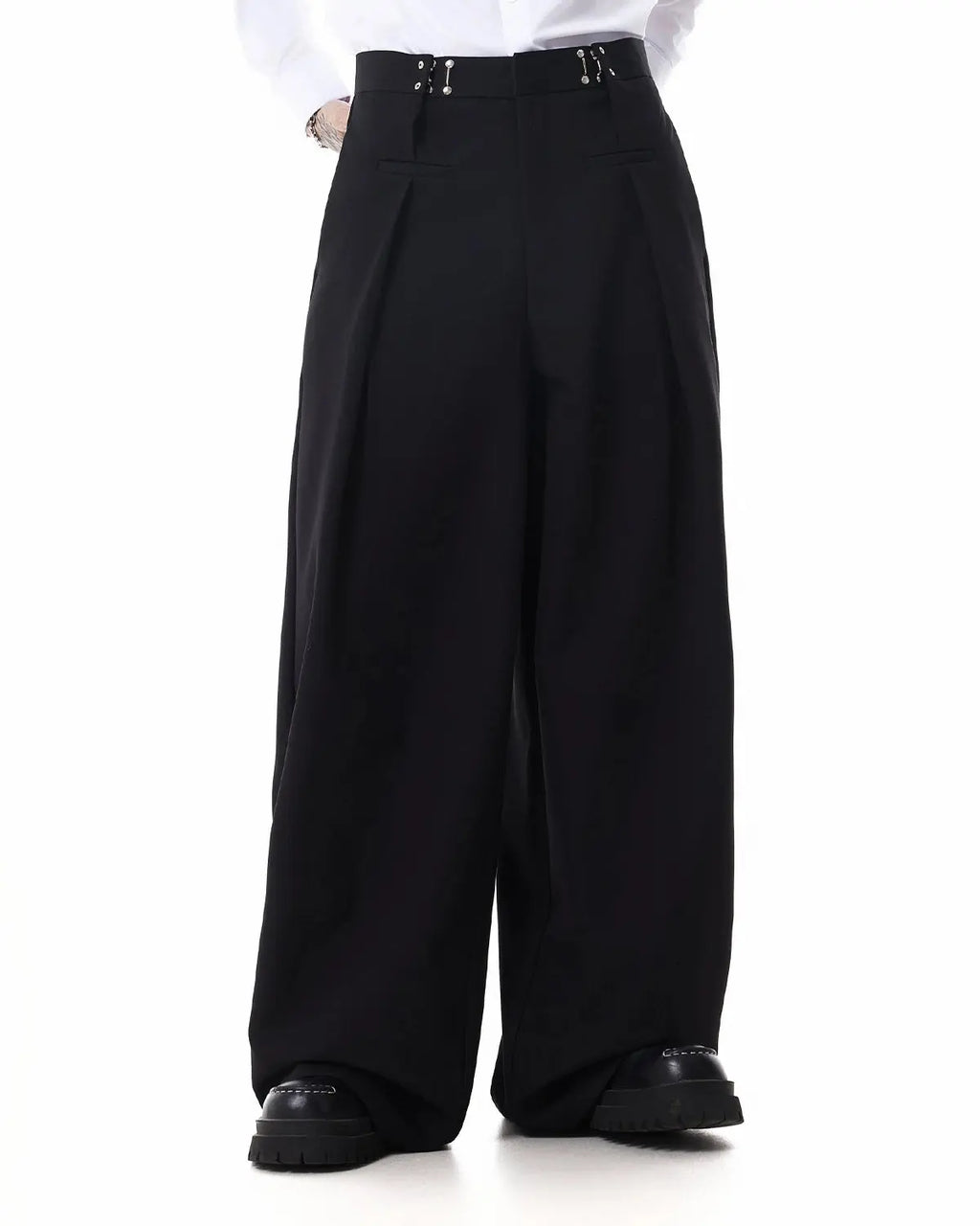 Metal Hook Wide-Leg Suit Pants | Flation Streetwear