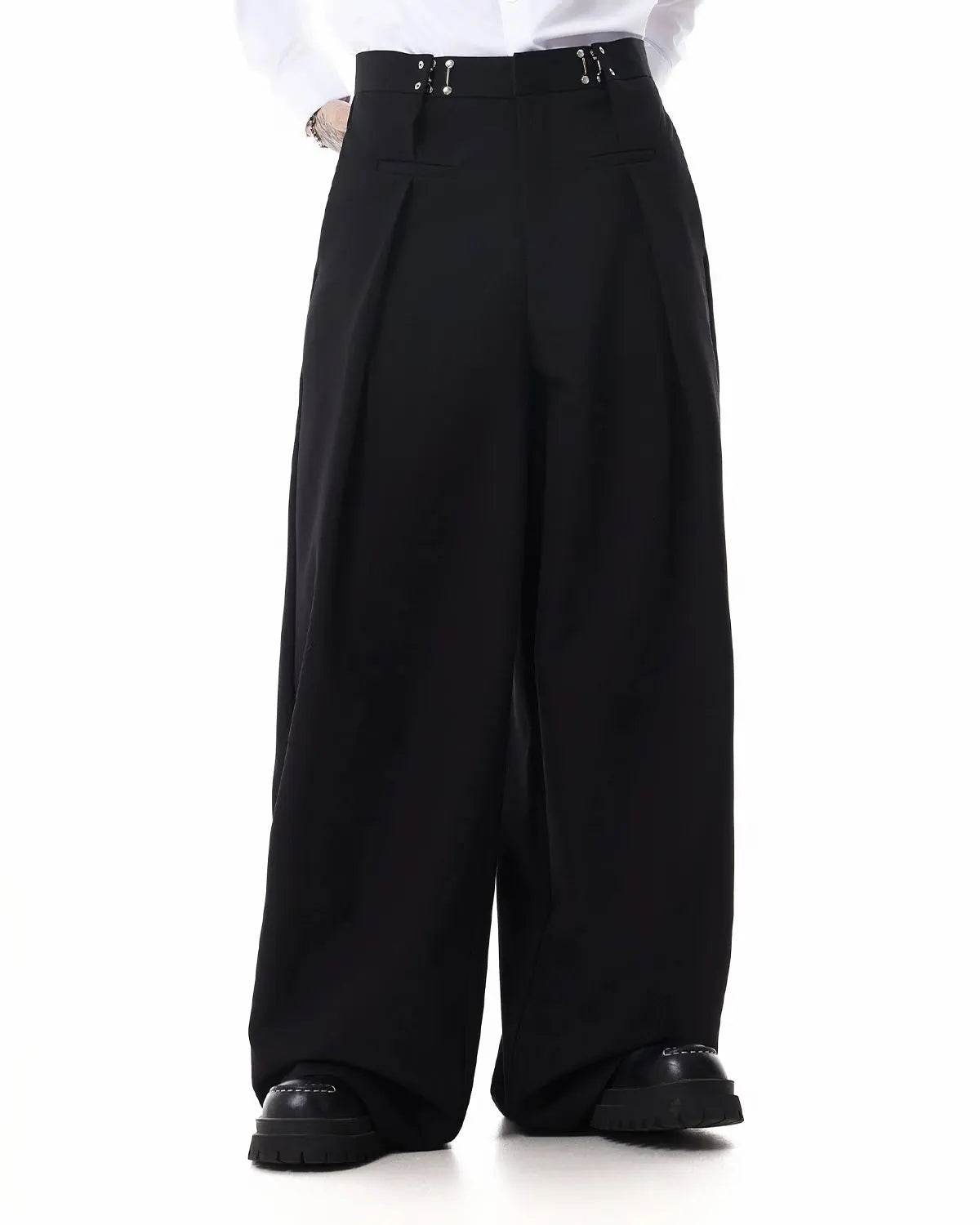 Metal Hook Wide-Leg Suit Pants | Flation Streetwear