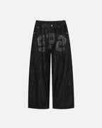 Rhinestone Number Wide Leg Jeans | Flation Streetwear