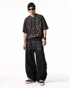 Rhinestone Number Wide Leg Jeans | Flation Streetwear
