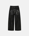 Rhinestone Number Wide Leg Jeans | Flation Streetwear