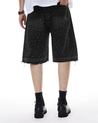 Rhinestone Straight Leg Jorts | Flation Streetwear