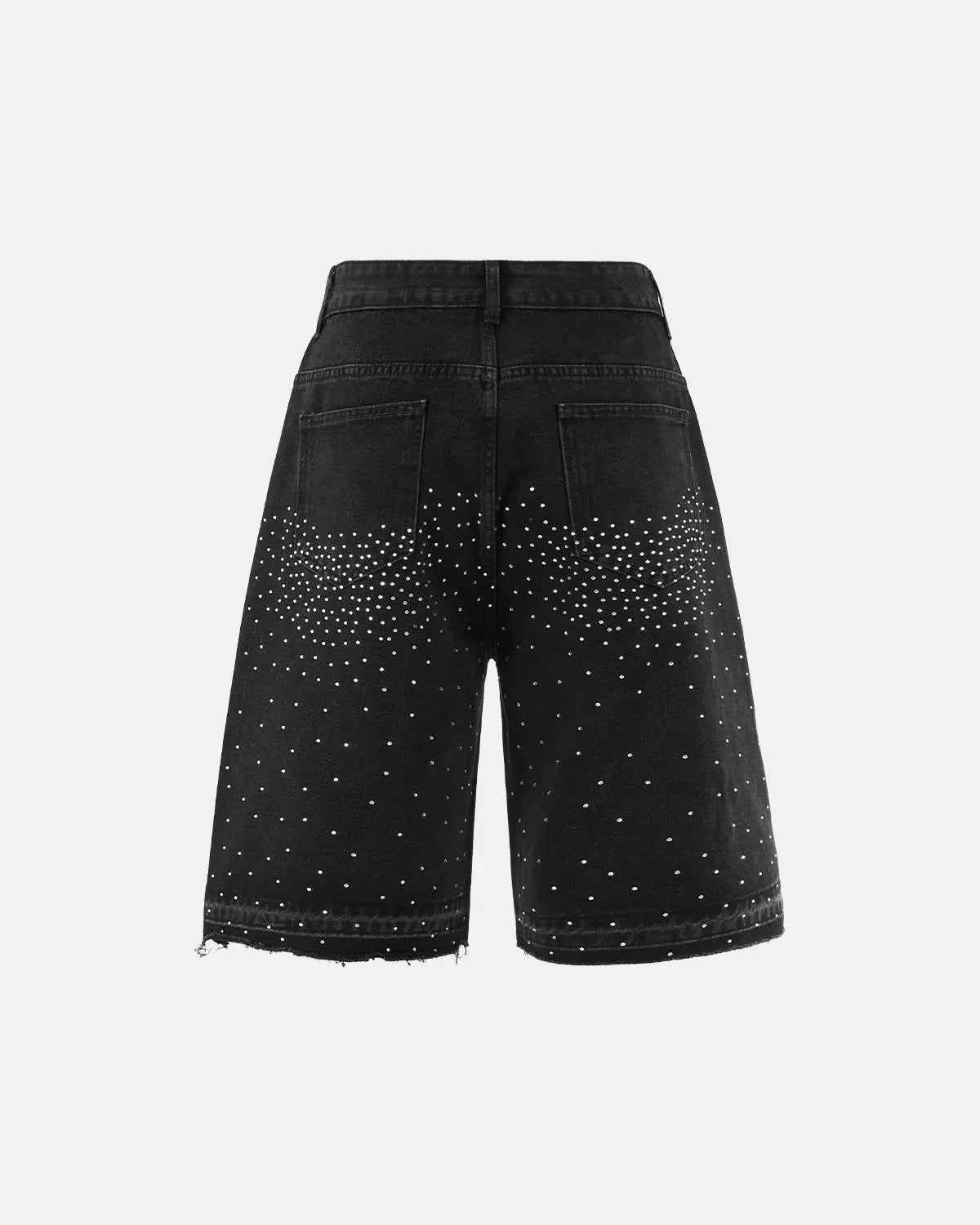 Rhinestone Straight Leg Jorts | Flation Streetwear