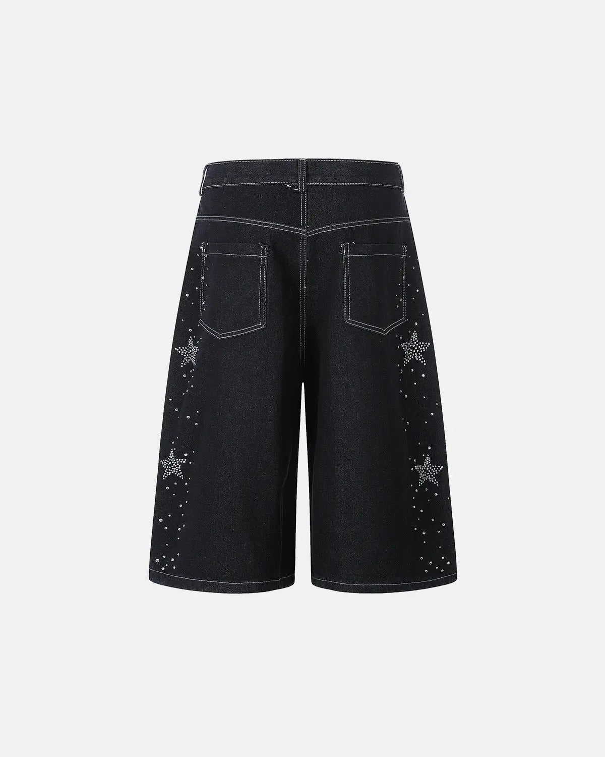 Star Rhinestone Denim Shorts | Flation Streetwear
