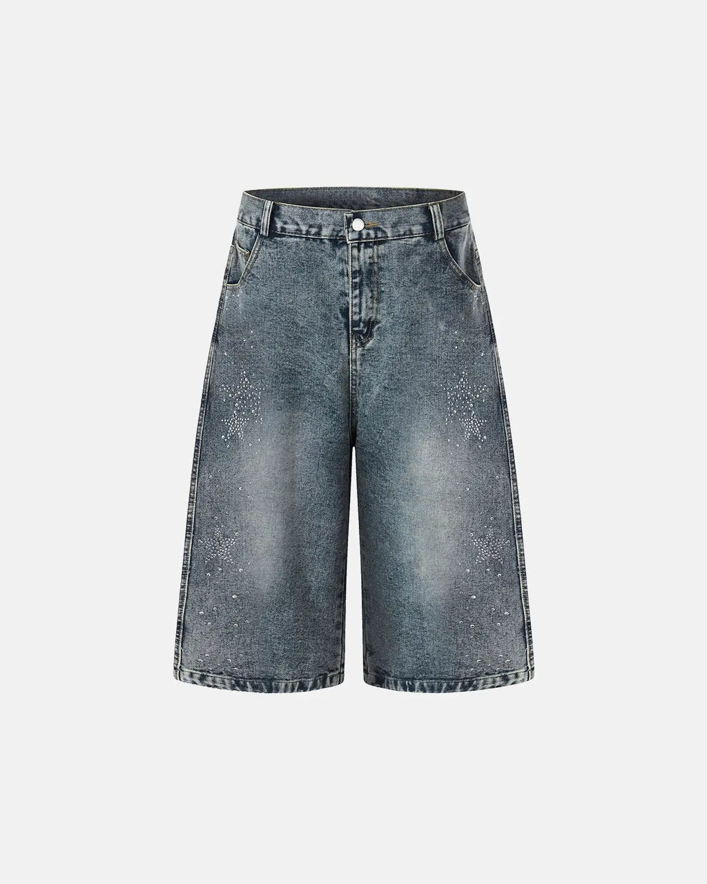 Star Rhinestone Denim Shorts | Flation Streetwear