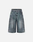 Star Rhinestone Denim Shorts | Flation Streetwear