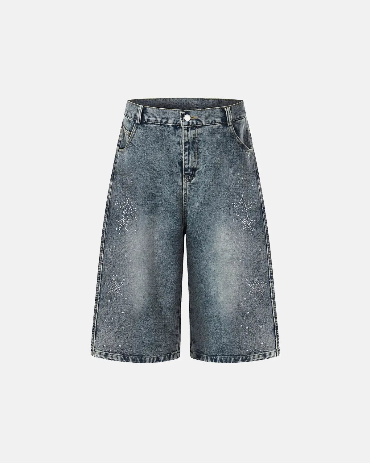 Star Rhinestone Denim Shorts | Flation Streetwear