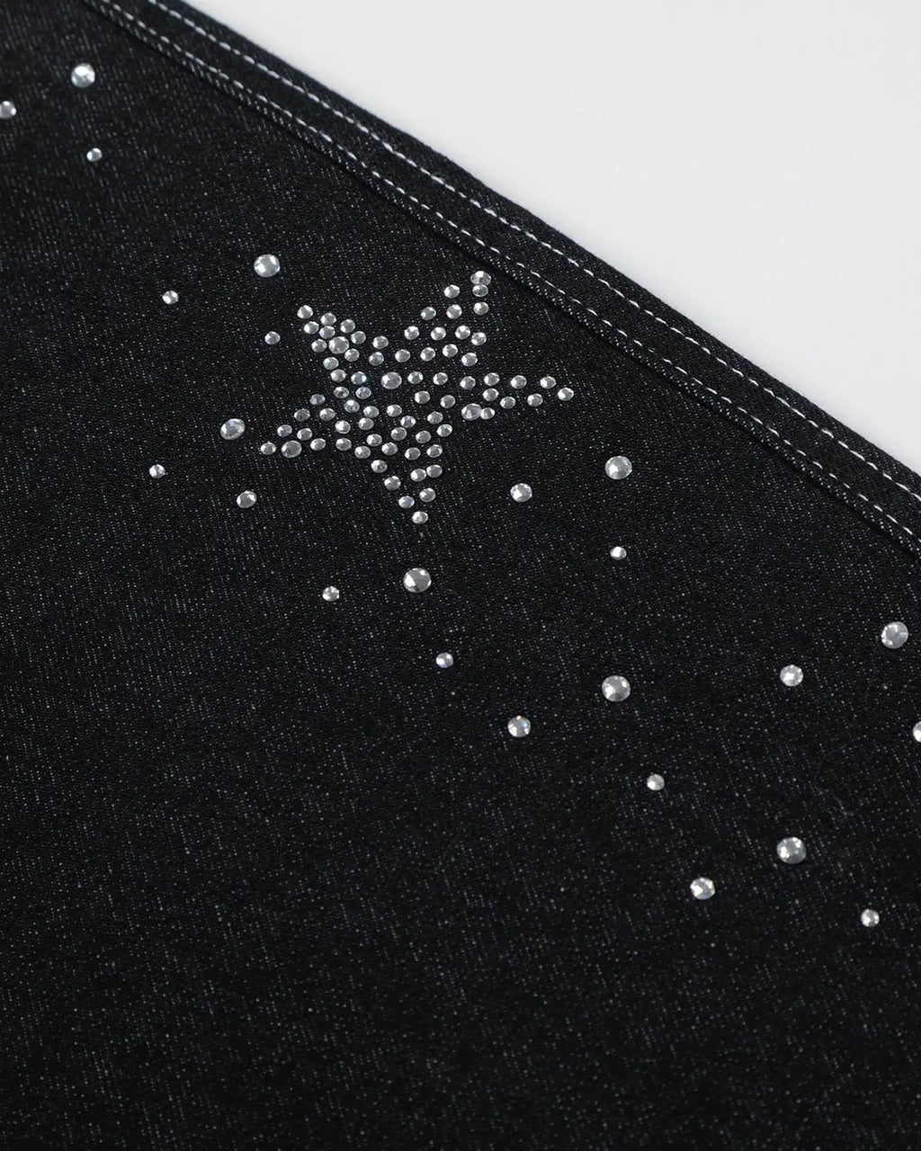 Star Rhinestone Denim Shorts | Flation Streetwear