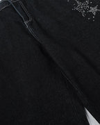 Star Rhinestone Denim Shorts | Flation Streetwear
