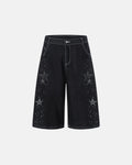 Star Rhinestone Denim Shorts | Flation Streetwear