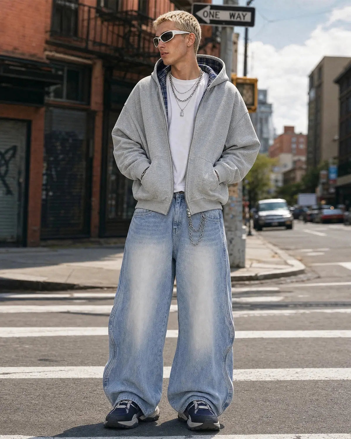 Flation Wave Washed Baggy Jeans