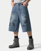 Washed Graffiti Longline Jorts | Flation Streetwear