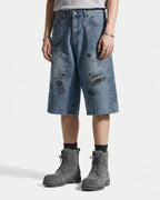 Washed Graffiti Longline Jorts | Flation Streetwear