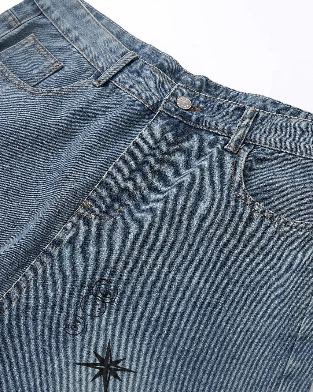 Washed Graffiti Longline Jorts | Flation Streetwear