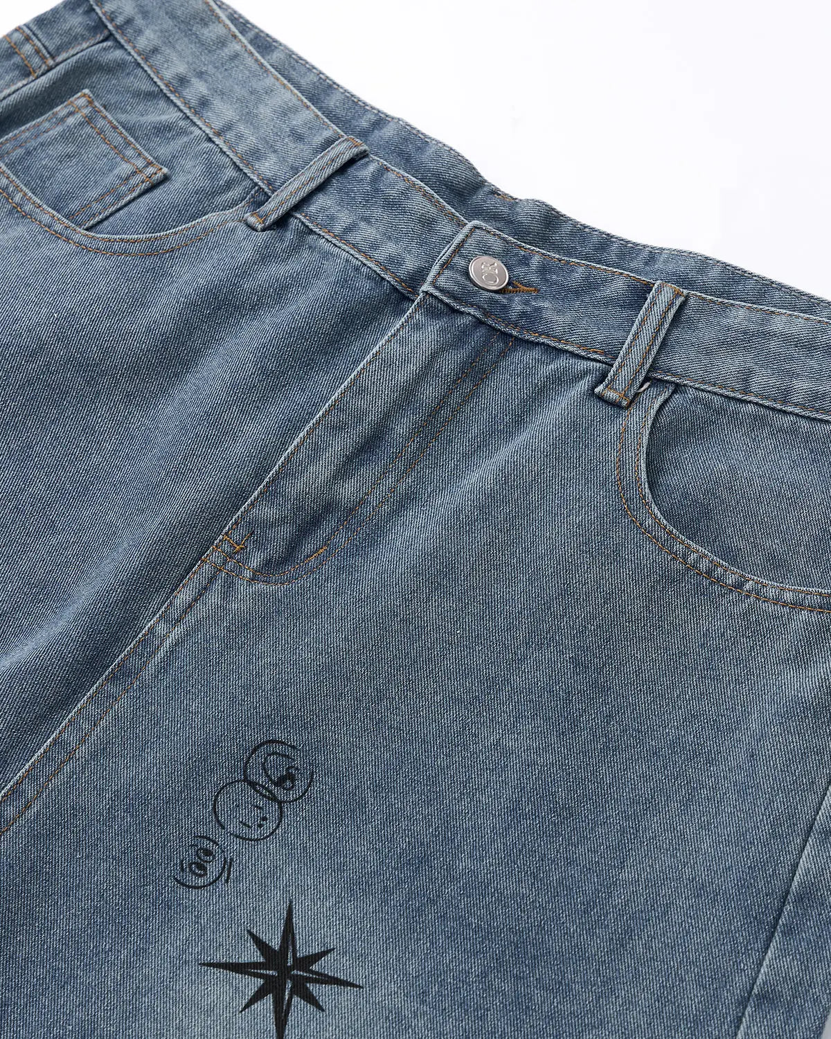Washed Graffiti Longline Jorts | Flation Streetwear