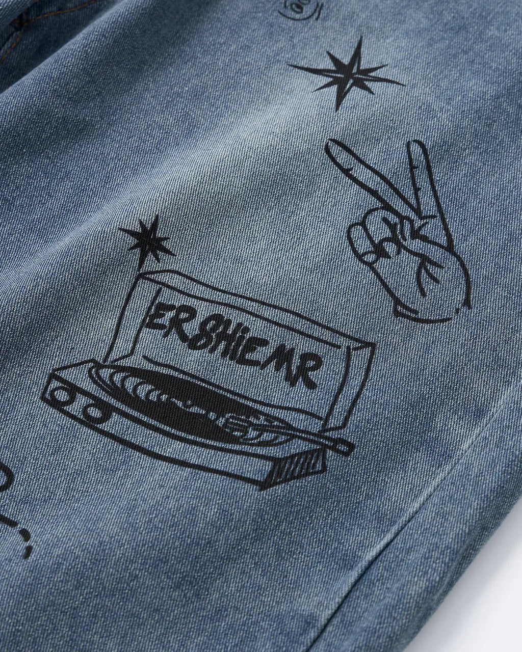Washed Graffiti Longline Jorts | Flation Streetwear