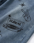 Washed Graffiti Longline Jorts | Flation Streetwear