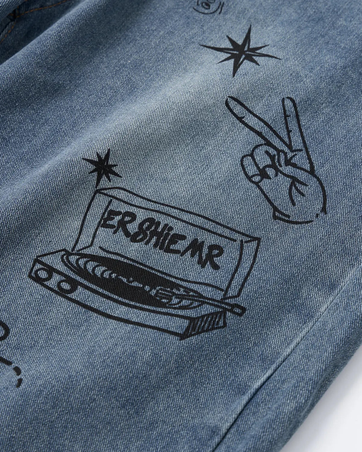 Washed Graffiti Longline Jorts | Flation Streetwear