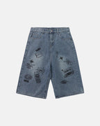 Washed Graffiti Longline Jorts | Flation Streetwear