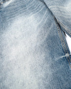 Acid Washed Whisker Clasp Barrel Jeans | Flation Streetwear