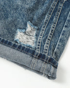 Cinch Back Deconstructed Distressed Barrel Jeans | Flation Streetwear