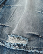 Cinch Back Deconstructed Distressed Barrel Jeans | Flation Streetwear