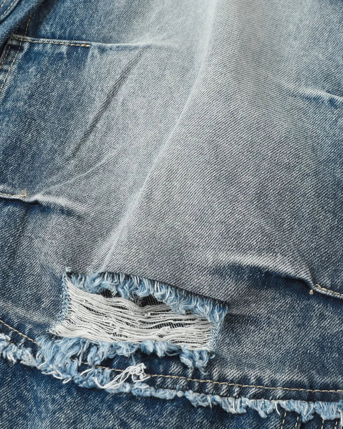 Cinch Back Deconstructed Distressed Barrel Jeans | Flation Streetwear