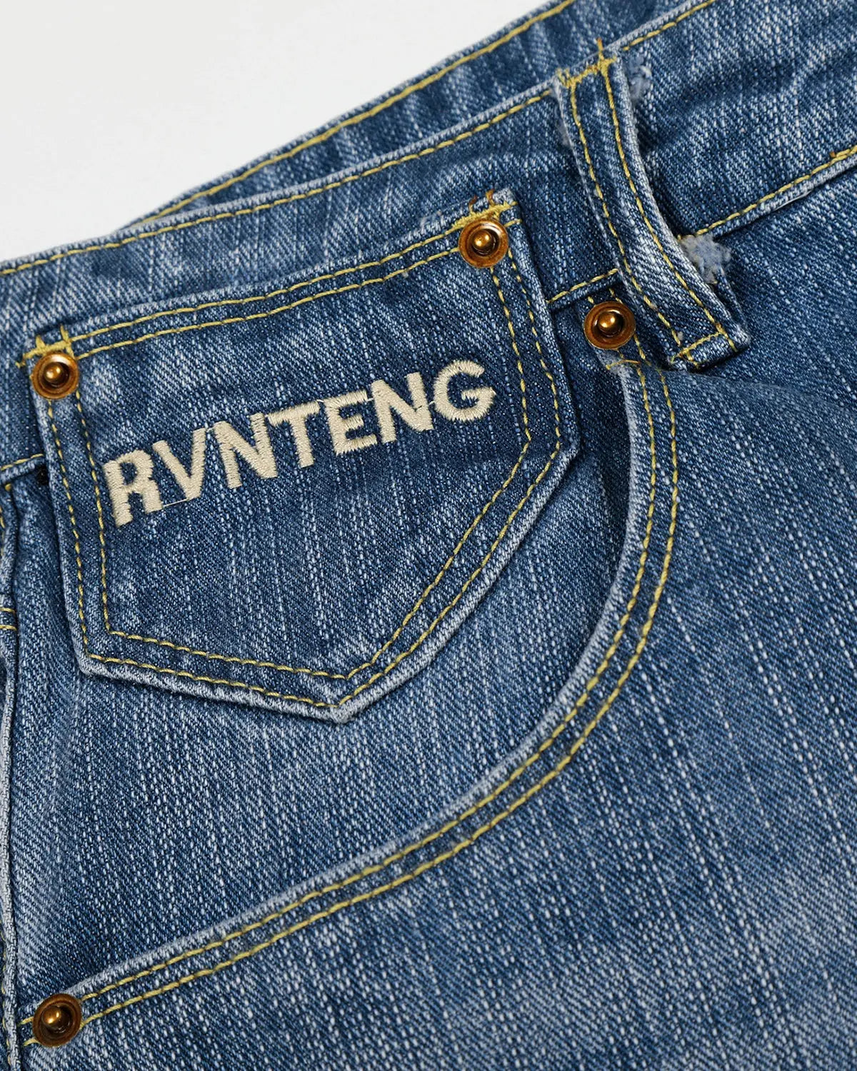 Cinch Back Washed Bamboo Weave Baggy Jeans | Flation Streetwear