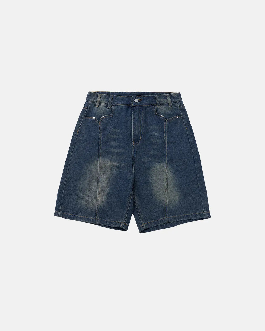 Deconstructed Washed Denim Jorts | Flation  Streetwear