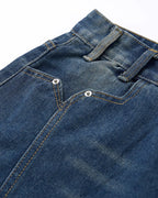 Deconstructed Washed Denim Jorts | Flation  Streetwear