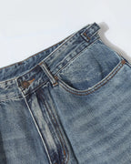 Distressed Baggy Jorts with Adjustable Waist Tabs | Flation Streetwear