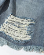 Distressed Baggy Jorts with Adjustable Waist Tabs | Flation Streetwear