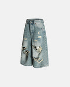 Distressed Longline Jorts | Flation Streetwear
