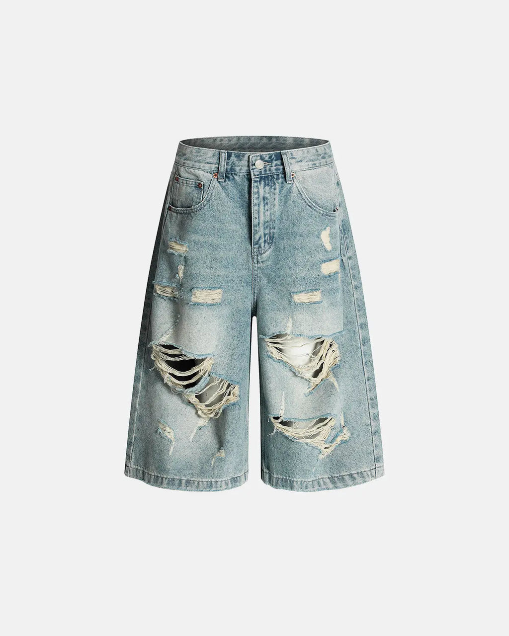Distressed Longline Jorts | Flation Streetwear