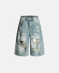 Distressed Longline Jorts | Flation Streetwear