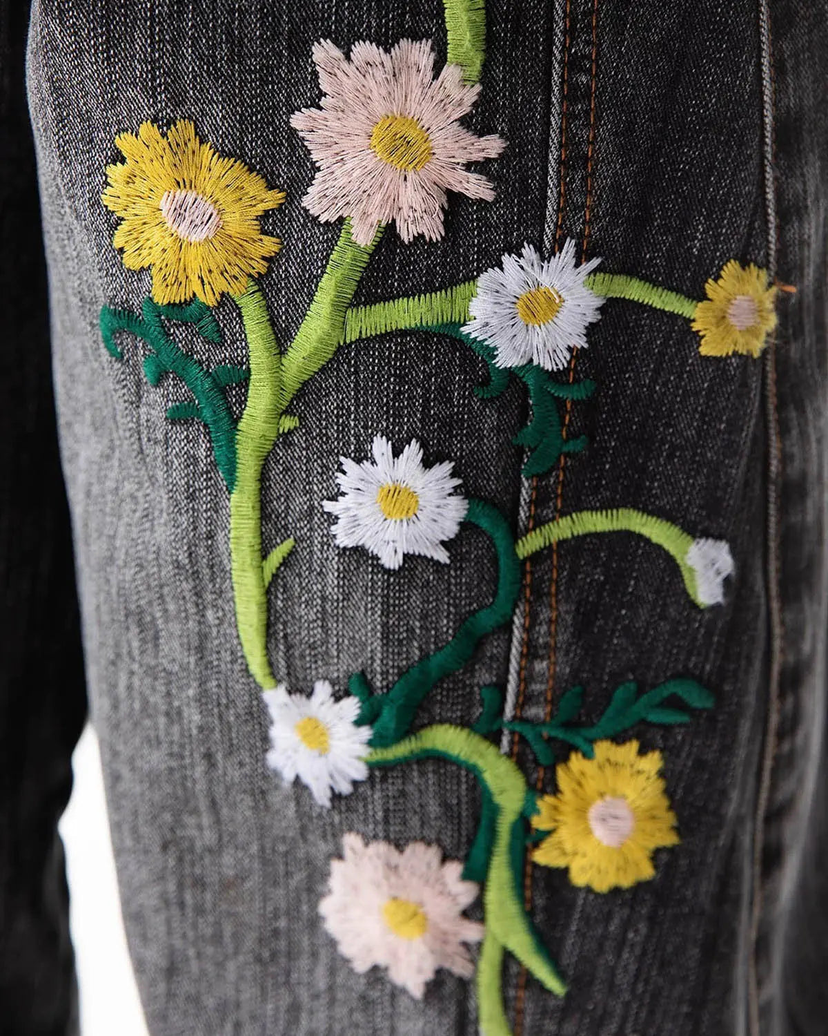 Embroidery Bamboo Weave Baggy Jeans | Flation Streetwear