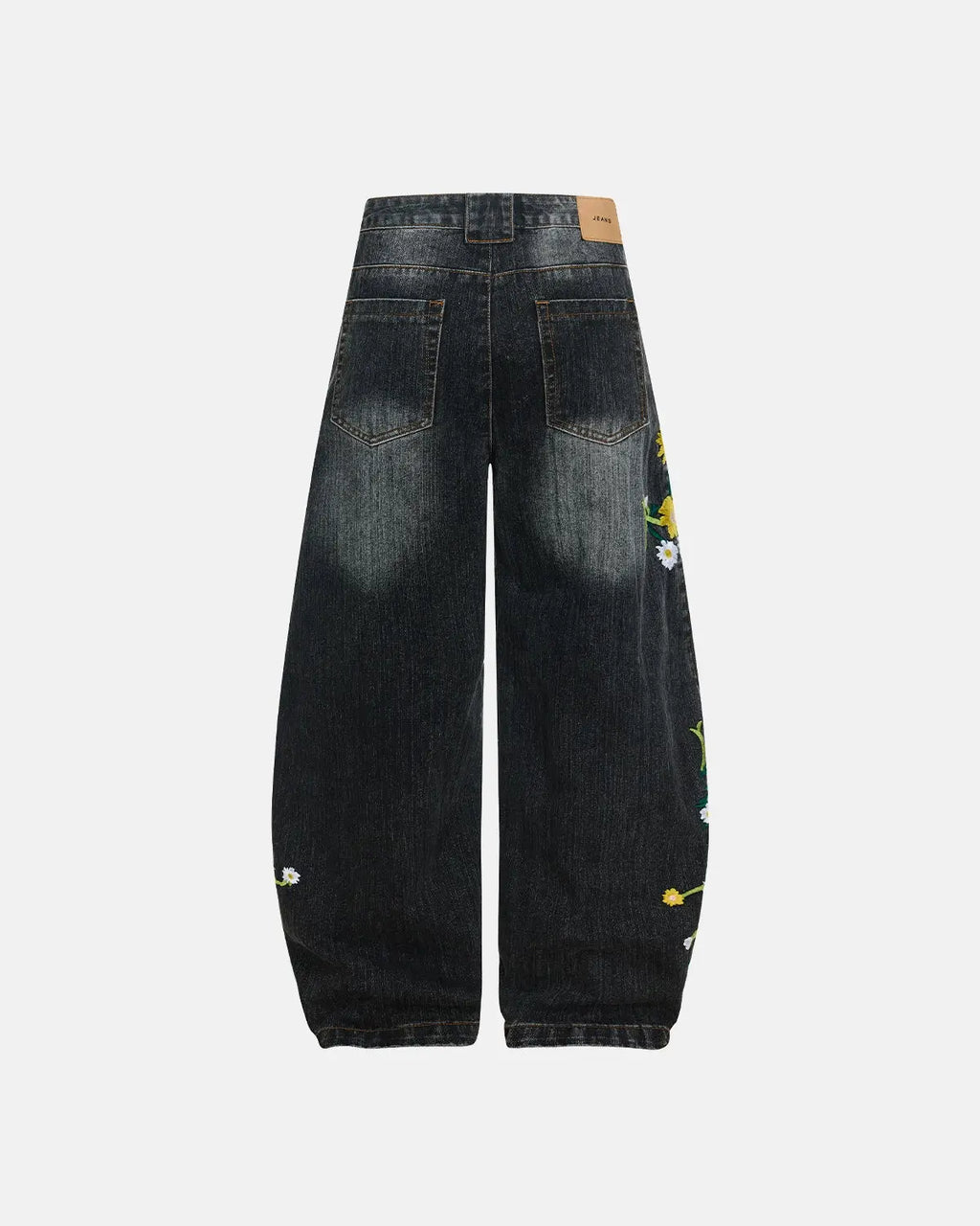 Embroidery Bamboo Weave Baggy Jeans | Flation Streetwear