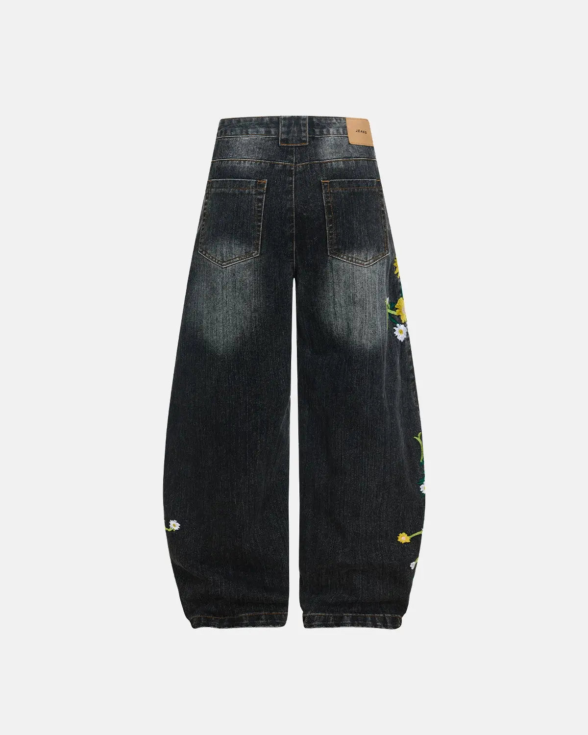 Embroidery Bamboo Weave Baggy Jeans | Flation Streetwear