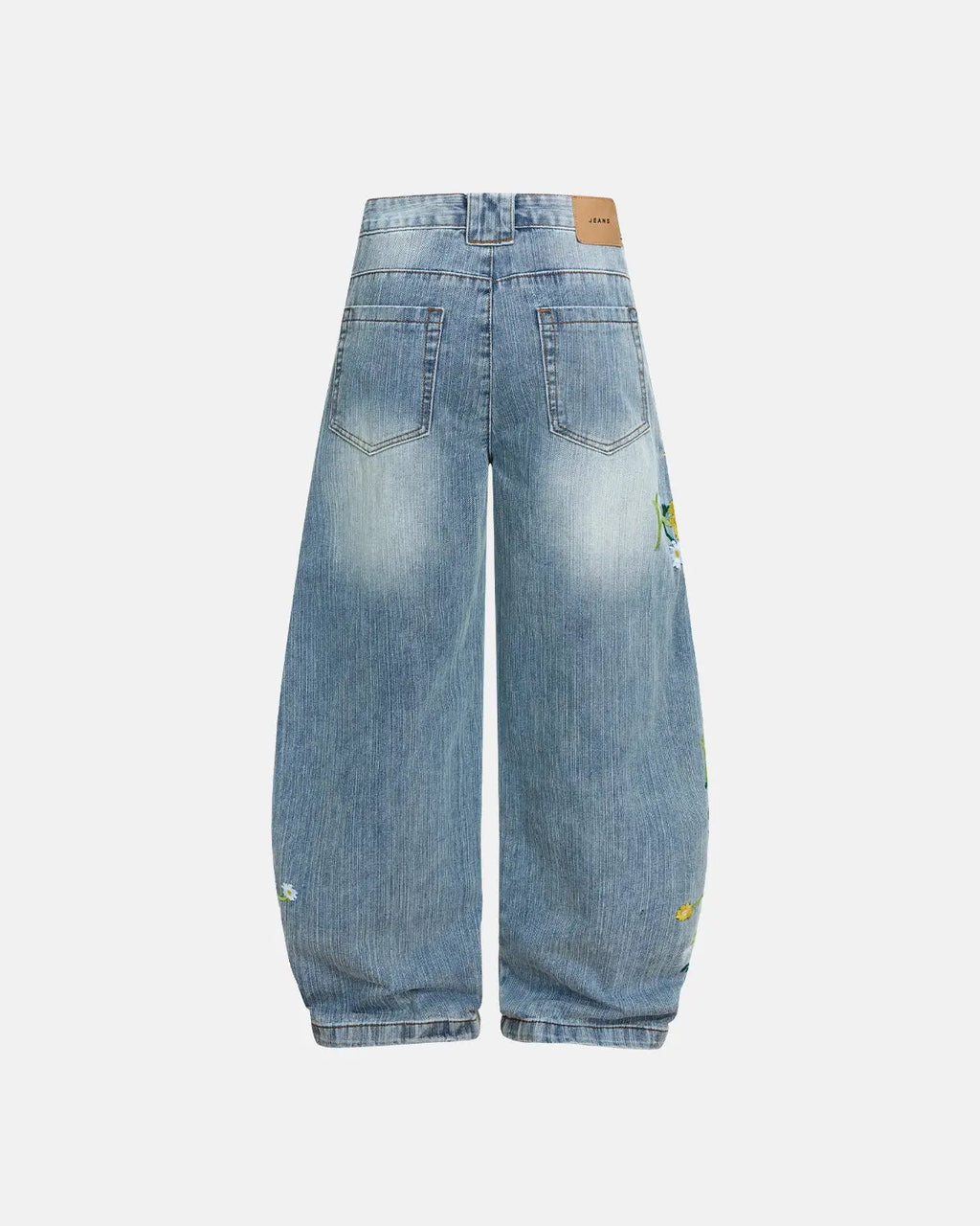 Embroidery Bamboo Weave Baggy Jeans | Flation Streetwear