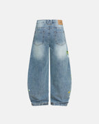Embroidery Bamboo Weave Baggy Jeans | Flation Streetwear
