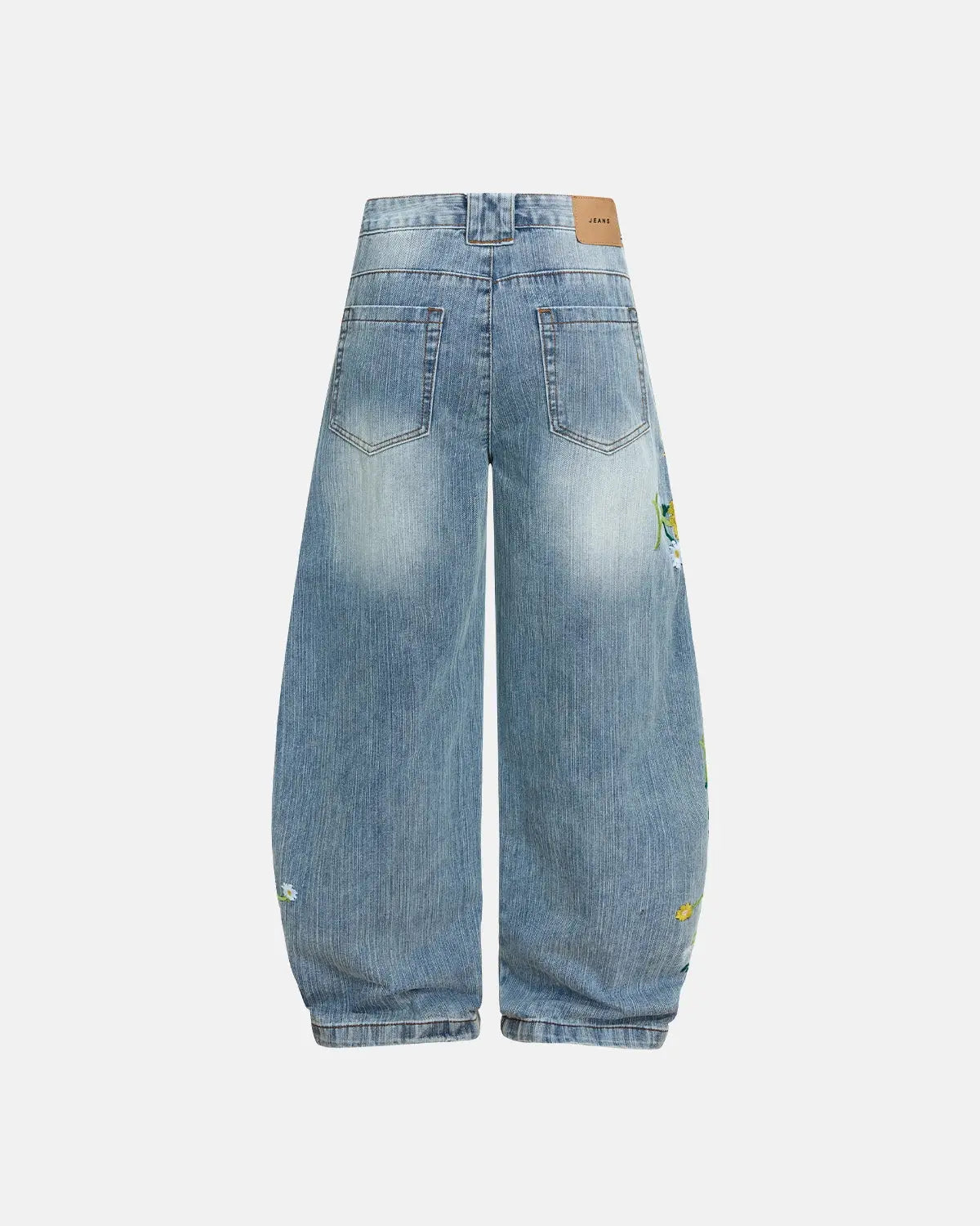 Embroidery Bamboo Weave Baggy Jeans | Flation Streetwear