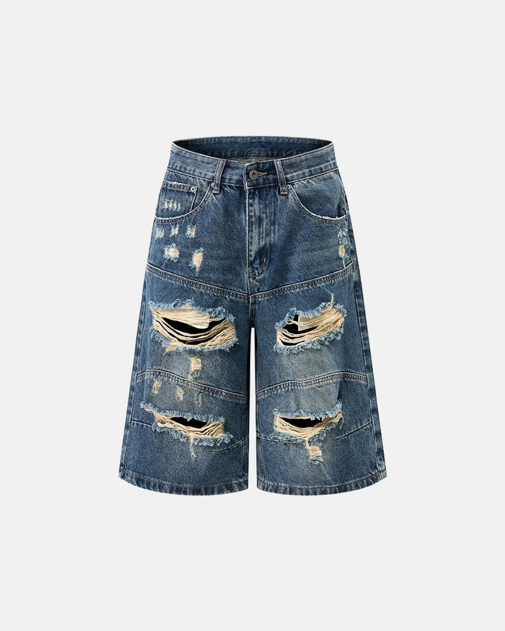 Heavy Washed Distressed Baggy Jorts | Flation Streetwear