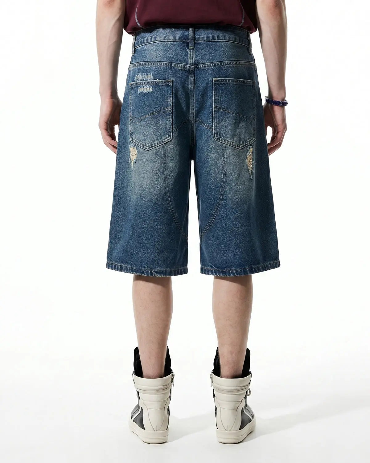 Heavy Washed Distressed Baggy Jorts | Flation Streetwear