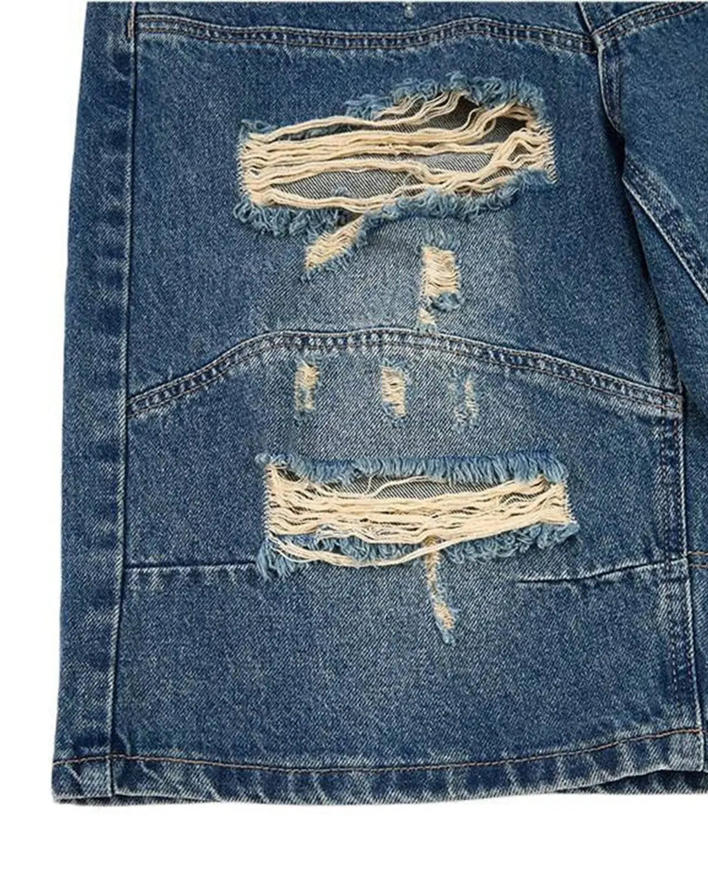 Heavy Washed Distressed Baggy Jorts | Flation Streetwear