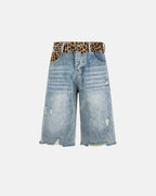 Leopard Patchwork Jorts | Flation Streetwear