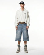 Leopard Patchwork Jorts | Flation Streetwear