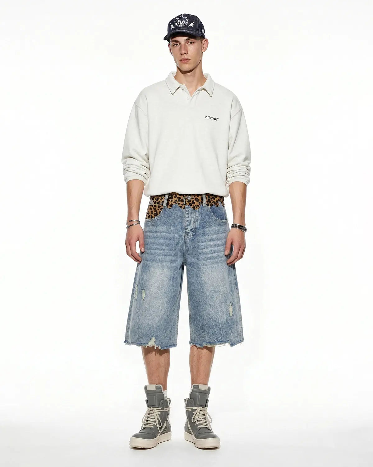 Leopard Patchwork Jorts | Flation Streetwear
