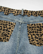 Leopard Patchwork Jorts | Flation Streetwear
